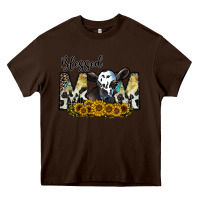 Chocolate Brown blessed Heavy Core Tee - CowhideDigitalArt