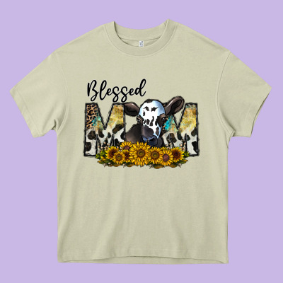 Blessed Heavy Core Tee Designed By Cowhidedigitalart