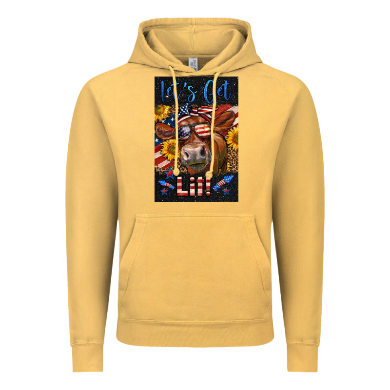 Western Let's Get Lit Cow Vintage Hoodie by LillyAllenDesigns | Teevron