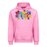Fuchsia Pink Embrace differences Urban Hoodie - FaDigitalArtStudio