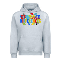 Heather Grey Embrace differences Urban Hoodie - FaDigitalArtStudio