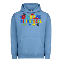 Pigment Pebble Blue Embrace differences Urban Hoodie - FaDigitalArtStudio