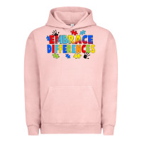 Pigment Salmon Embrace differences Urban Hoodie - FaDigitalArtStudio