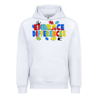 White Embrace differences Urban Hoodie - FaDigitalArtStudio