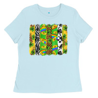 Baby Blue St. Patrick's Day brushstrokes Ladies Tee - Neo Western