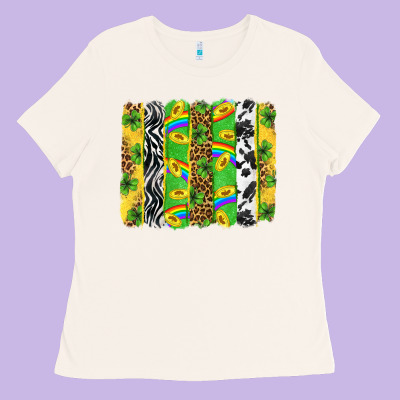 St. Patrick's Day Brushstrokes Ladies Tee Designed By Neo Western