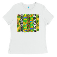 White St. Patrick's Day brushstrokes Ladies Tee - Neo Western
