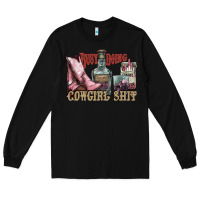 Black busy doing cowgirl shit liquor boots cigarette Long Sleeve Tee - NancyCooperArtShop