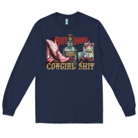 Navy busy doing cowgirl shit liquor boots cigarette Long Sleeve Tee - NancyCooperArtShop