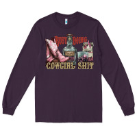Plum busy doing cowgirl shit liquor boots cigarette Long Sleeve Tee - NancyCooperArtShop