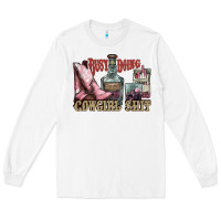 White busy doing cowgirl shit liquor boots cigarette Long Sleeve Tee - NancyCooperArtShop