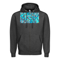 Charcoal Heather humpback whale  cup Zipper Hoodie - BarkalooDesign