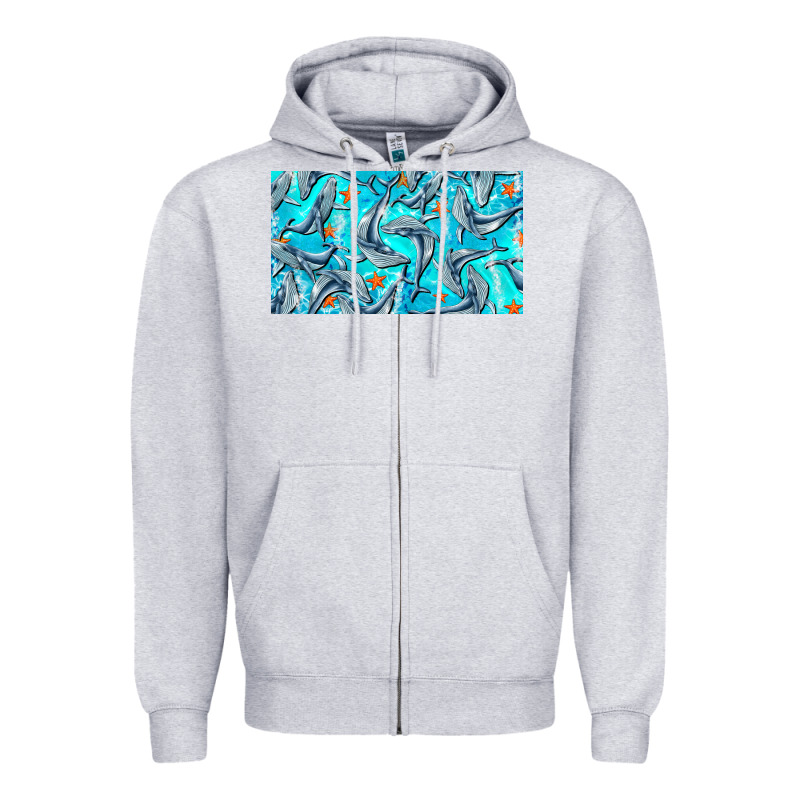 Humpback Whale  Cup Zipper Hoodie by BarkalooDesign | Teevron