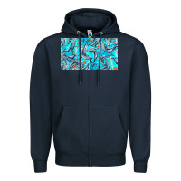 Navy humpback whale  cup Zipper Hoodie - BarkalooDesign