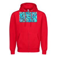Red humpback whale  cup Zipper Hoodie - BarkalooDesign