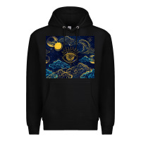 Black evil eye moon Premium Hoodie - TumblerDesignByShophia
