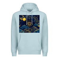 Blue Mist evil eye moon Premium Hoodie - TumblerDesignByShophia
