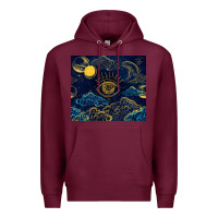 Burgundy evil eye moon Premium Hoodie - TumblerDesignByShophia