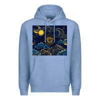 Colony Blue evil eye moon Premium Hoodie - TumblerDesignByShophia