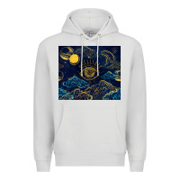 Dove Grey evil eye moon Premium Hoodie - TumblerDesignByShophia