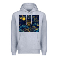 Heather Grey evil eye moon Premium Hoodie - TumblerDesignByShophia