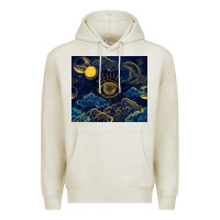 Oatmeal Heather evil eye moon Premium Hoodie - TumblerDesignByShophia