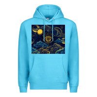 Ocean Blue evil eye moon Premium Hoodie - TumblerDesignByShophia