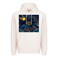 Pale Pink evil eye moon Premium Hoodie - TumblerDesignByShophia