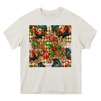 Cream christmas leopard chicken Heavy Core Tee - FaDigitalArtStudio