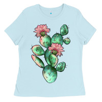 Baby Blue cactus 5 Ladies Tee - JahusDesignShop