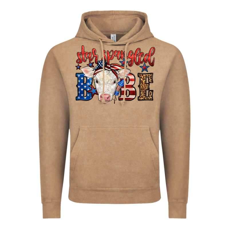 Western Star Spangled Baby Cow Vintage Hoodie by LillyAllenDesigns | Teevron