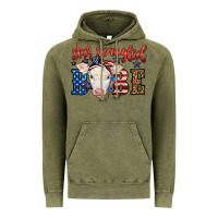 Vintage Olive Western Star Spangled Baby Cow Vintage Hoodie - LillyAllenDesigns