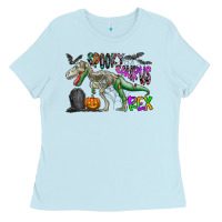 Baby Blue spooky saurus rex Ladies Tee - CowhideDigitalArt