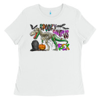 White spooky saurus rex Ladies Tee - CowhideDigitalArt