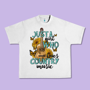Just A Girl Who Loves Country Music Urban Heavy Tee Designed By Maliassmallbusiness
