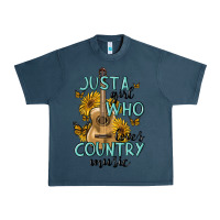 Midnight Navy just a girl who loves country music Urban Heavy Tee - MaliasSmallBusiness