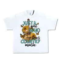 White just a girl who loves country music Urban Heavy Tee - MaliasSmallBusiness