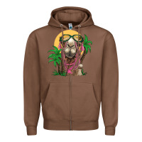 Chestnut camel with oasis Zipper Hoodie - BarkalooDesign