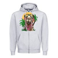 Heather Grey camel with oasis Zipper Hoodie - BarkalooDesign