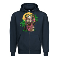 Navy camel with oasis Zipper Hoodie - BarkalooDesign