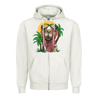 Oatmeal Heather camel with oasis Zipper Hoodie - BarkalooDesign