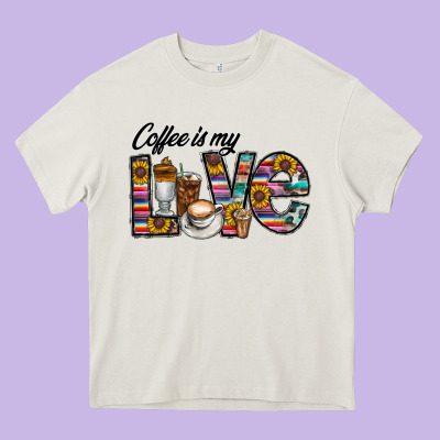 Coffee İs Mt Love Heavy Core Tee Designed By Cowhidedigitalart