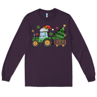 Plum christmas tractor Long Sleeve Tee - MaliasSmallBusiness