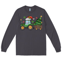 Smoke christmas tractor Long Sleeve Tee - MaliasSmallBusiness