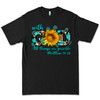 Black with god all things are possible sunflower Premium Tee - AdoDesignShop