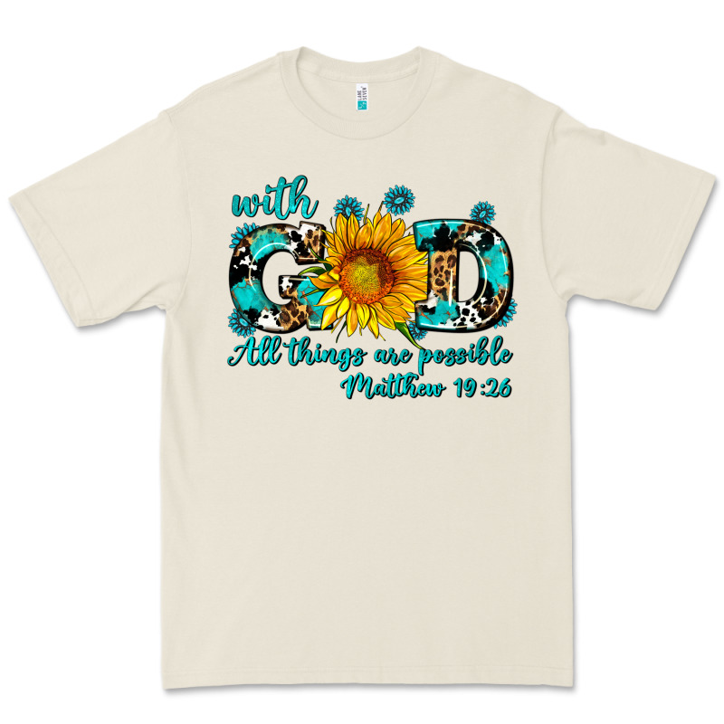 With God All Things Are Possible Sunflower Premium Tee by AdoDesignShop | Teevron