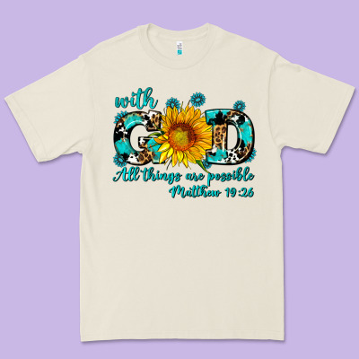 With God All Things Are Possible Sunflower Premium Tee Designed By Adodesignshop