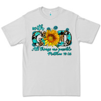 Dove Grey with god all things are possible sunflower Premium Tee - AdoDesignShop