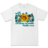 White with god all things are possible sunflower Premium Tee - AdoDesignShop