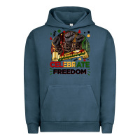 Pigment Midnight Navy Juneteenth celebrate freedom Urban Hoodie - FaDigitalArtStudio